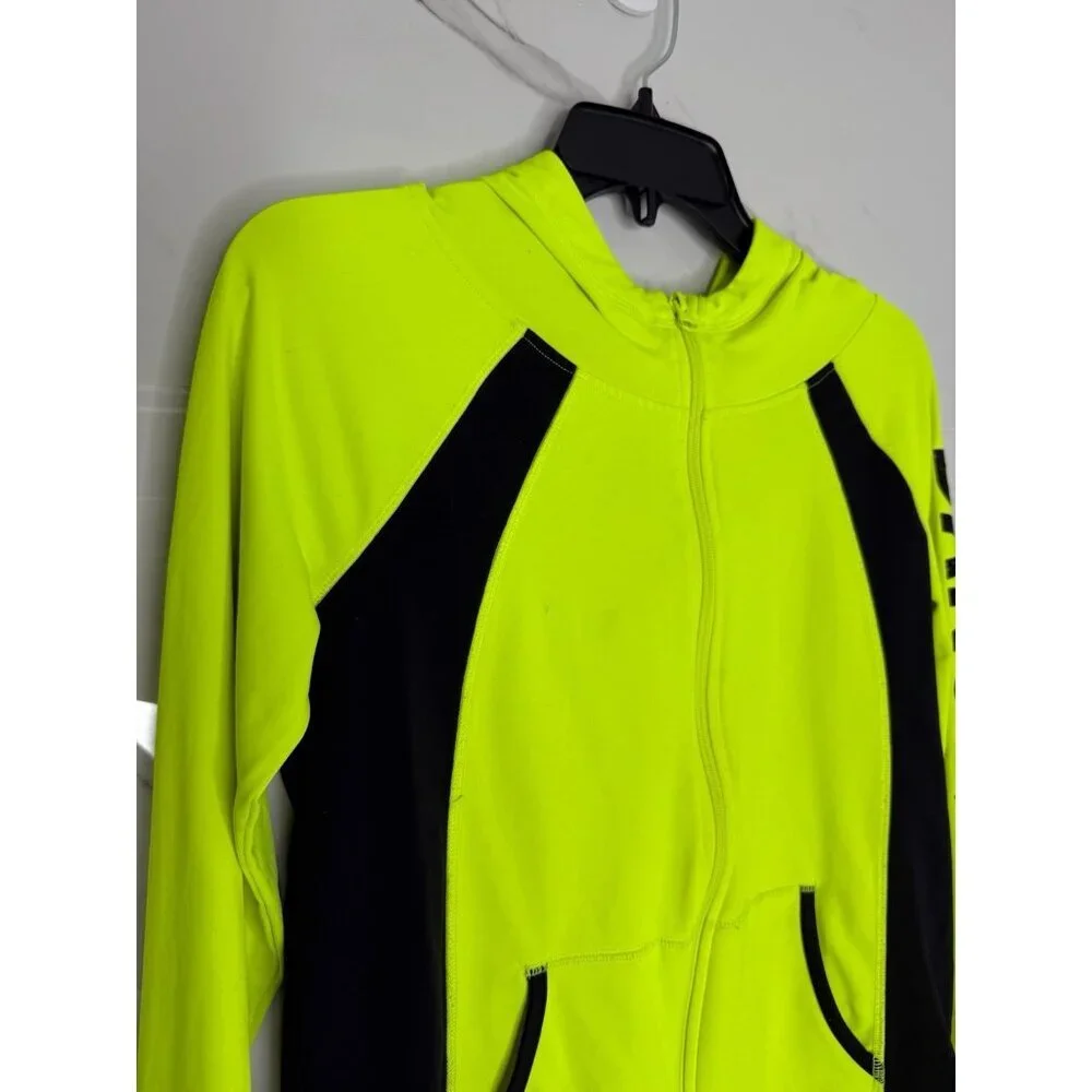 JUSTICE Active Full Zip Up Green Activewear Hooded Jacket Youth Dance Sz 12/14​